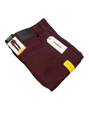 Express Woman’s Size 8 Bootcut Stretch Jeans in Wine (Burgundy) NWT, $98 MSRP